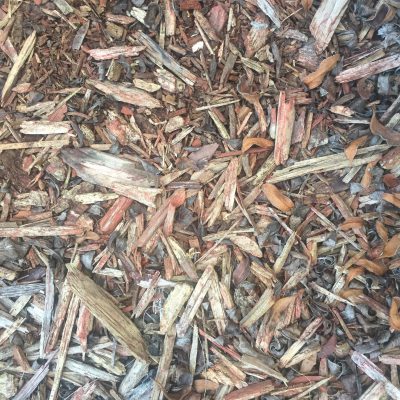 Pile of mulch with a variety of colors