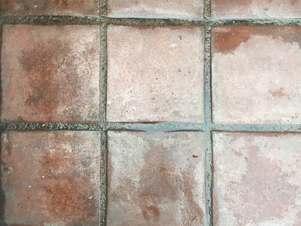 Red spanish square tiles