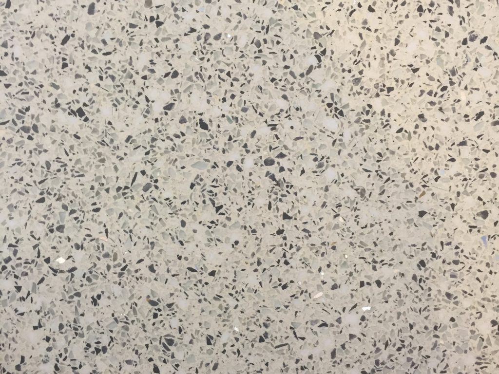 Wide shot of polished off white airport floor