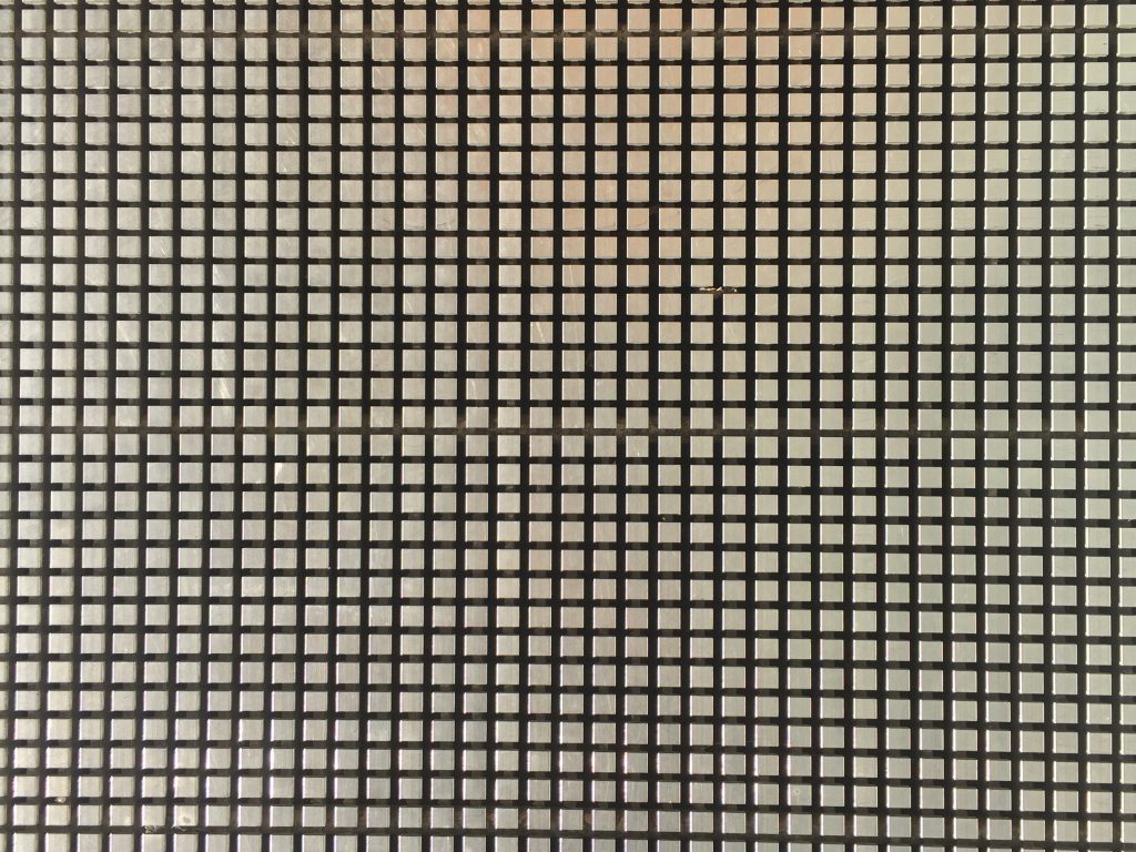 Metal grid of squares