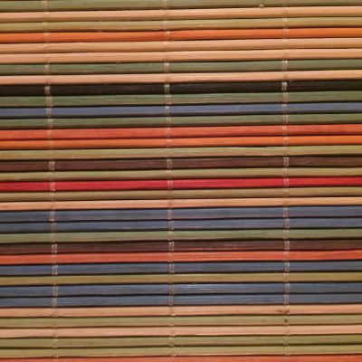 Multicolored thin wood slats from place matte