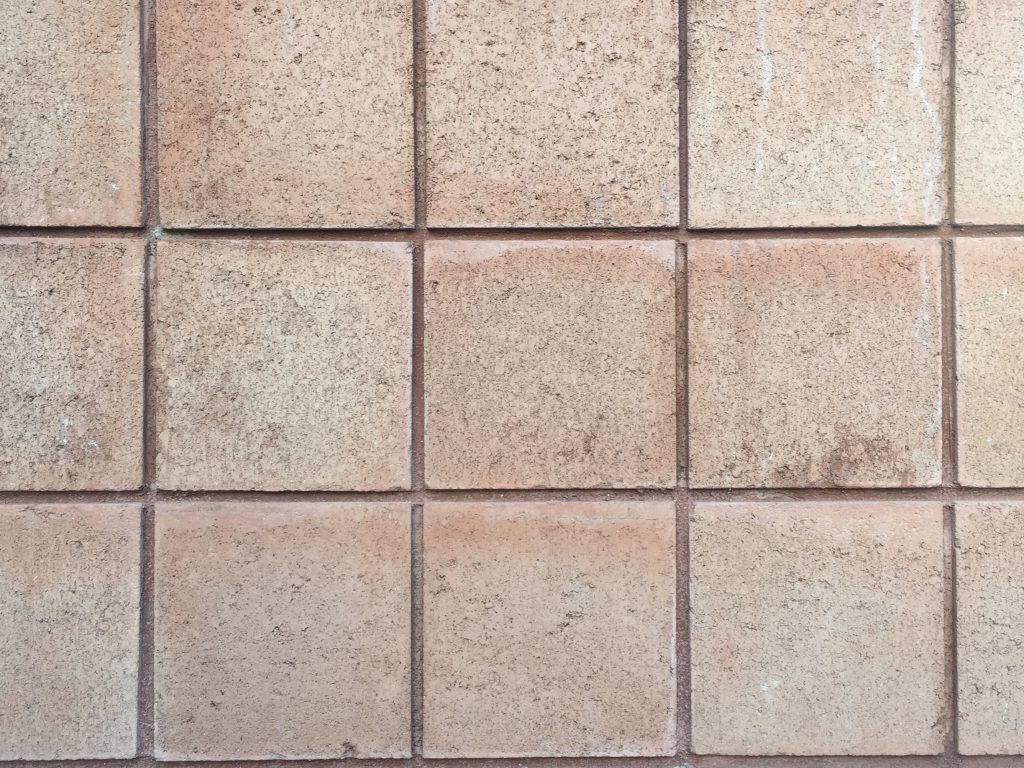Pale red concrete with square pattern
