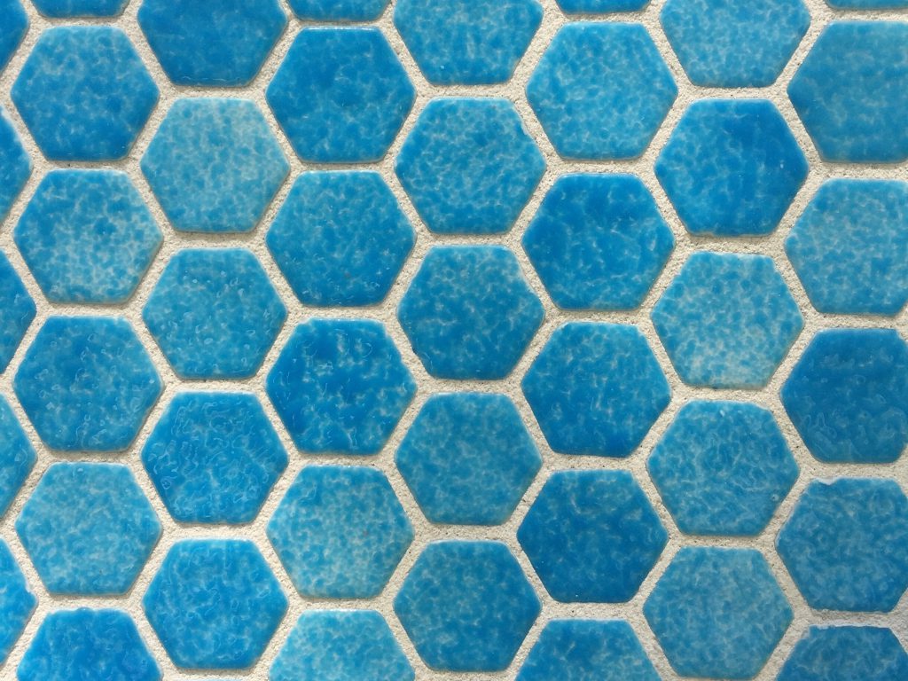 Cloudy blue hexagon tiles