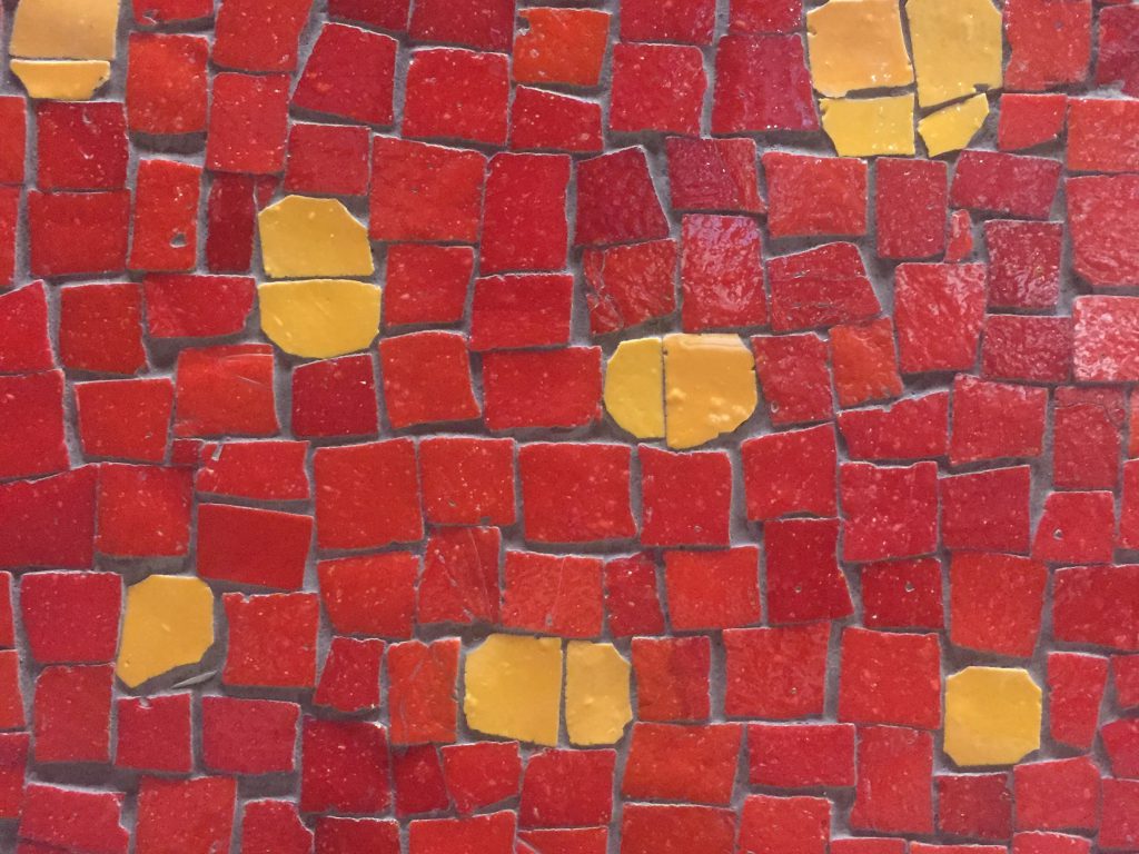 Bright red and yellow tiles