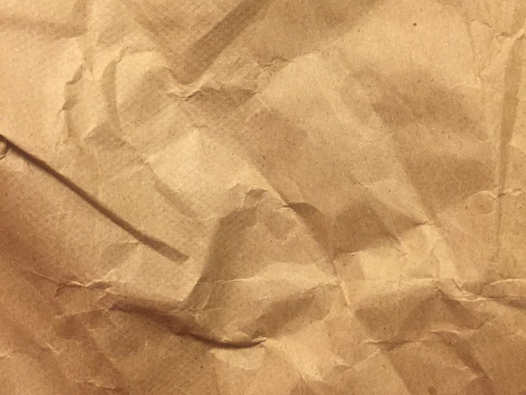 Wrinkled brown paper bag