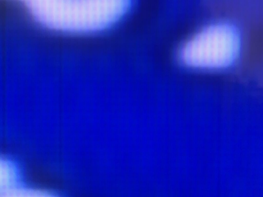 Close up of LED TV with white and blue colors