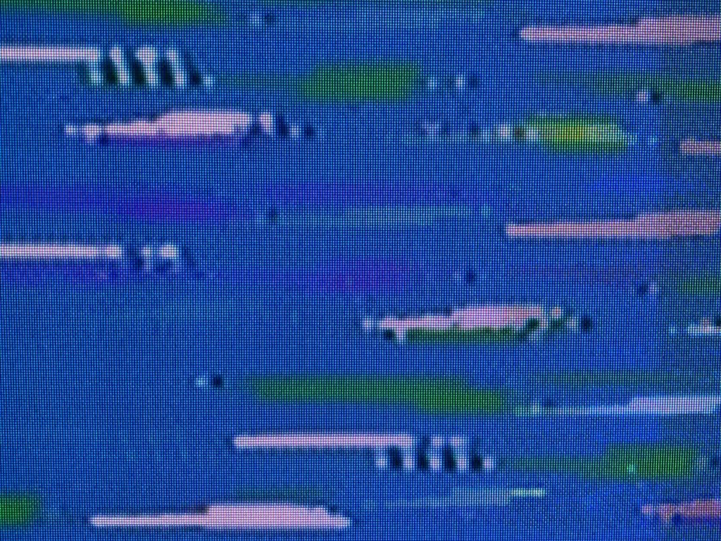 Digital pixelation on blue screen