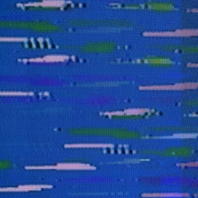 Digital pixelation on blue screen