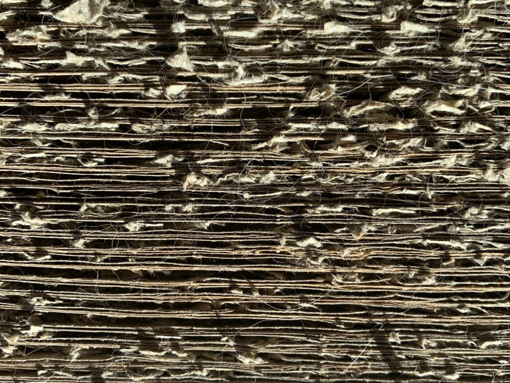 Stacked cardboard edges