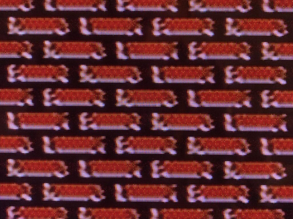 Pixelated red bricks from NES video game bitmap