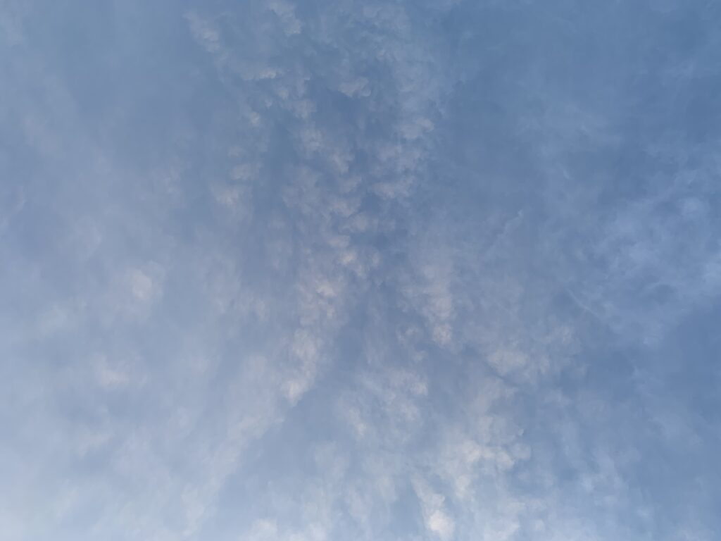 Blue sky with spattering of white clouds