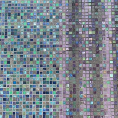 Thousands of small colorful glass tiles