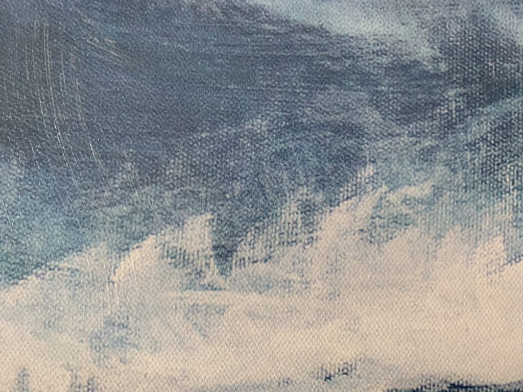 Gray blue and cream paint strokes